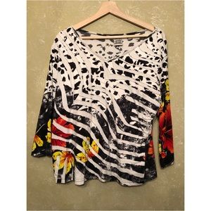 Animal/Flower patterned top